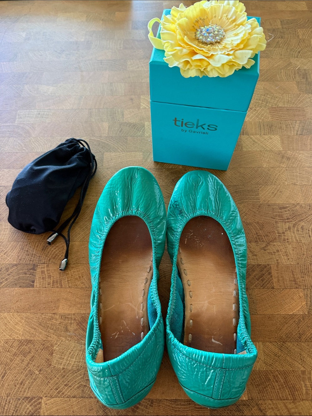 Tieks Women's Tiek Blue Patent Leather Flats - Size 7